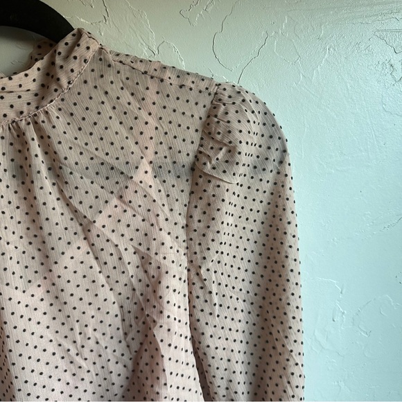 NWT MINKPINK Be Someone Top Blush with Black Polka Dots and Tie Back Neck Sz XS - Picture 8 of 13